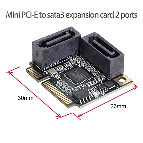 Cablecc Mini Pci E Pci Express To Sata 3.0 Dual Ports Adapter Converter Hard Drive Extension Card