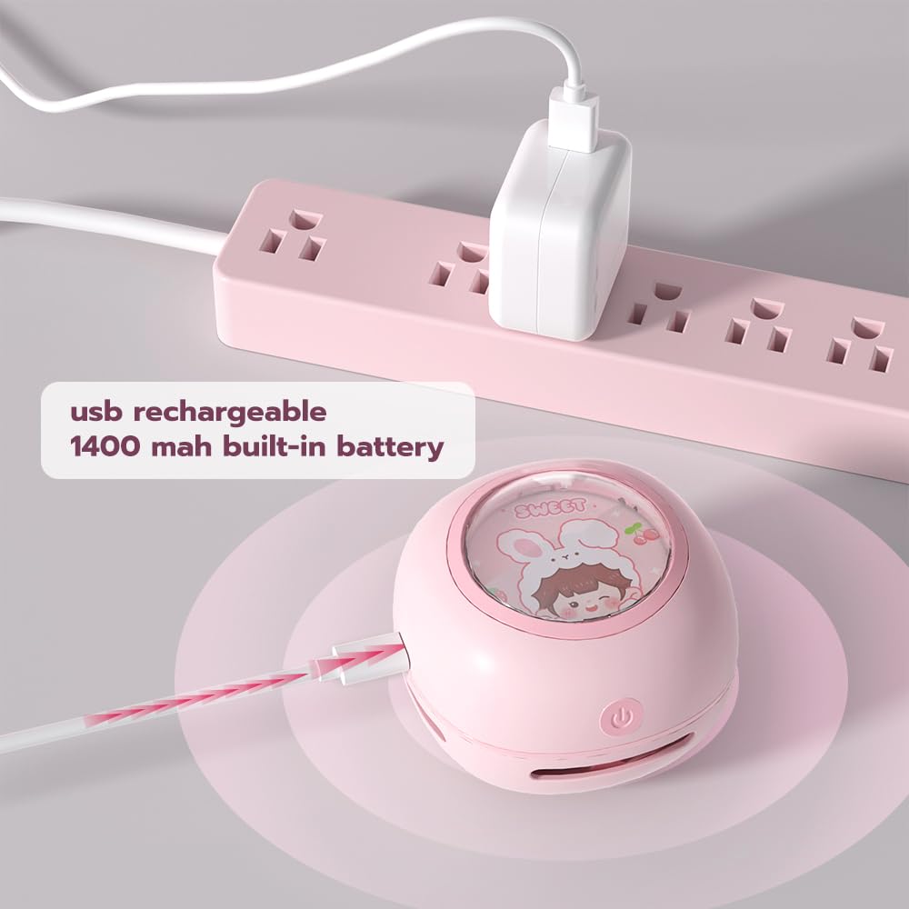 Odistar Desktop Vacuum Cleaner, Mini Table Dust Sweeper Energy Saving,High Endurance Up To 400 Mins,360 Rotatable Design For Key