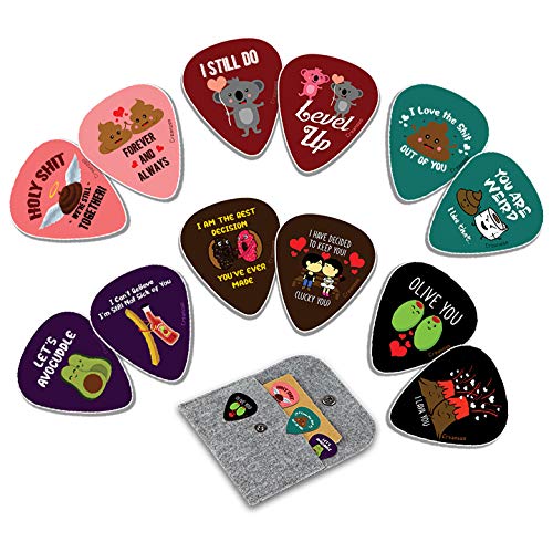 Creanoso Funny Lover Guitar Picks (12Pack)  Premium Music Gifts & Guitar Accessories For Husband Dad Boys Son Men Him Boyfrien