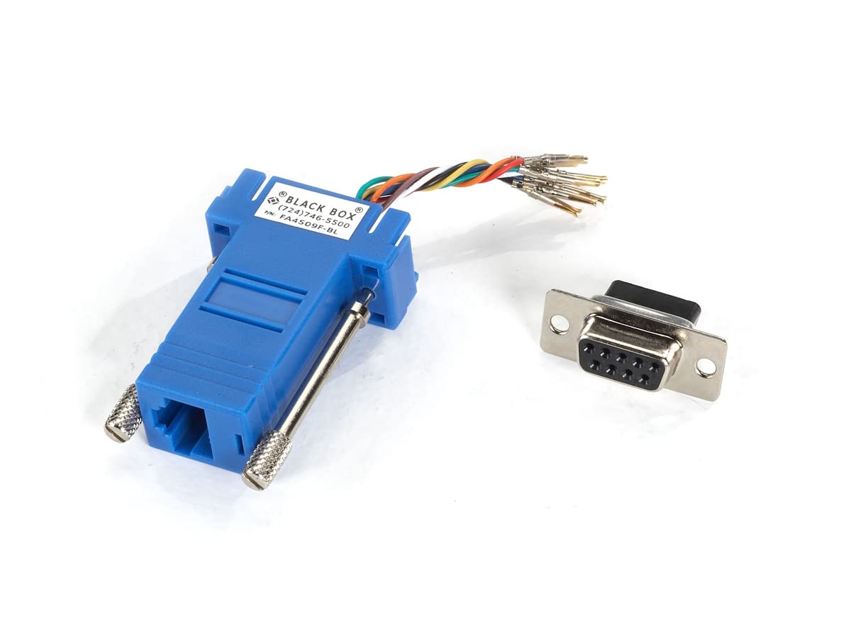 Black Box Corporation Blue Modular Adapter Kit Db9 Female To Rj45 Female