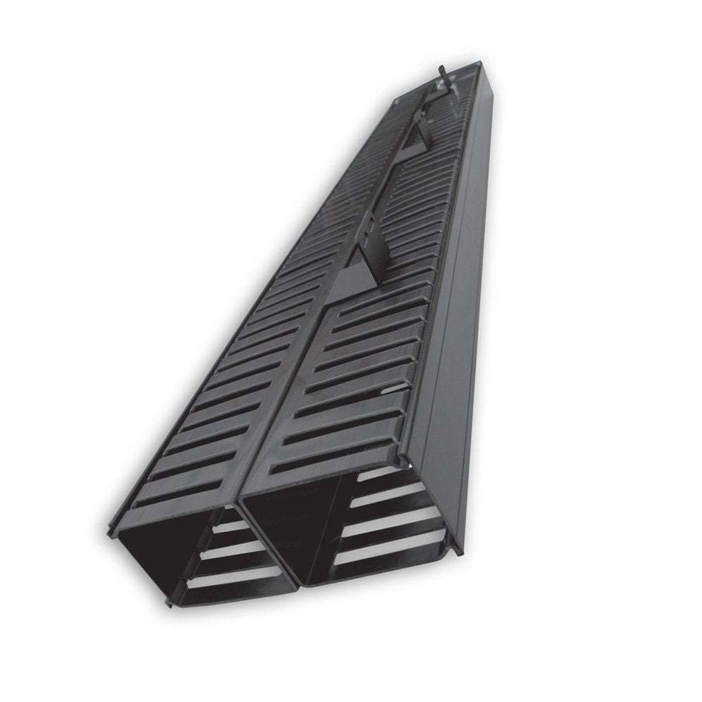 Quest Manufacturing 2 Post Rack Vertical Cable Manager Duct With Cover, 70 Cables Per Side, 6', Black (Vr 07 140), Alloy Steel
