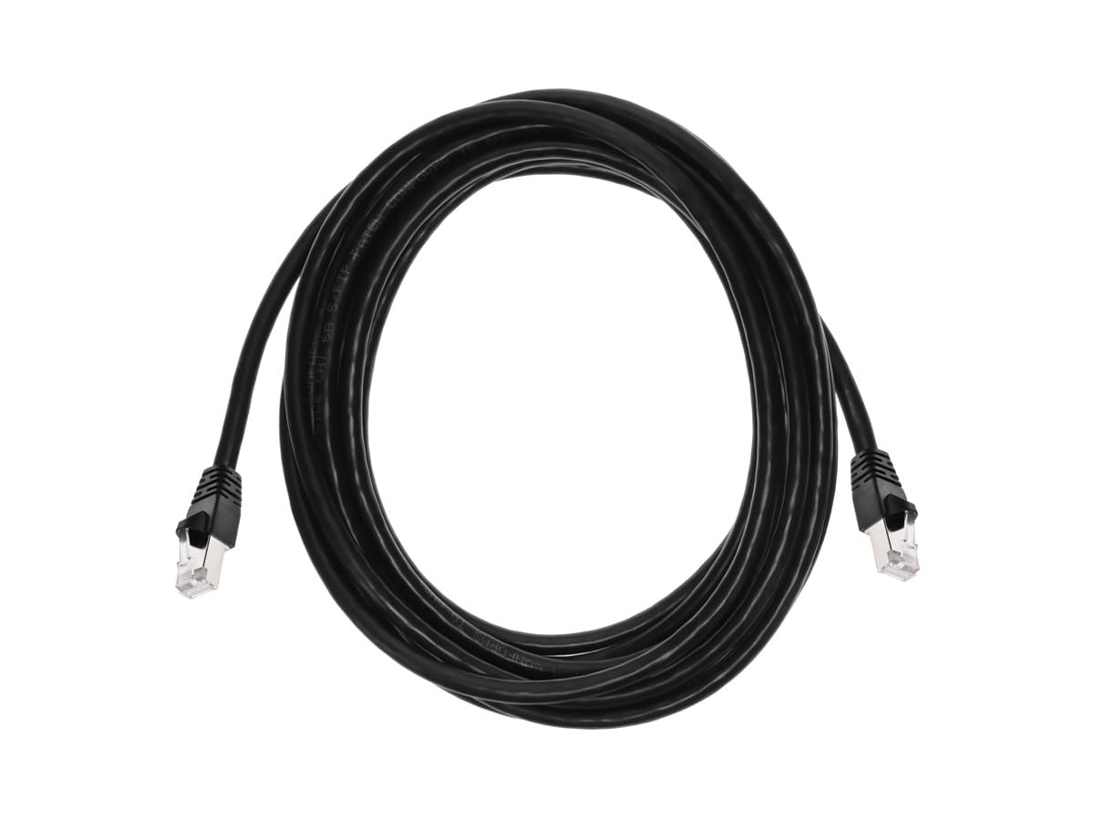 Monoprice Cat6A 14Ft Black Patch Cable Double Shielded (S/Ftp) 26Awg 10G Pure Bare Copper Snagless Rj45 Fullboot Series Ethernet