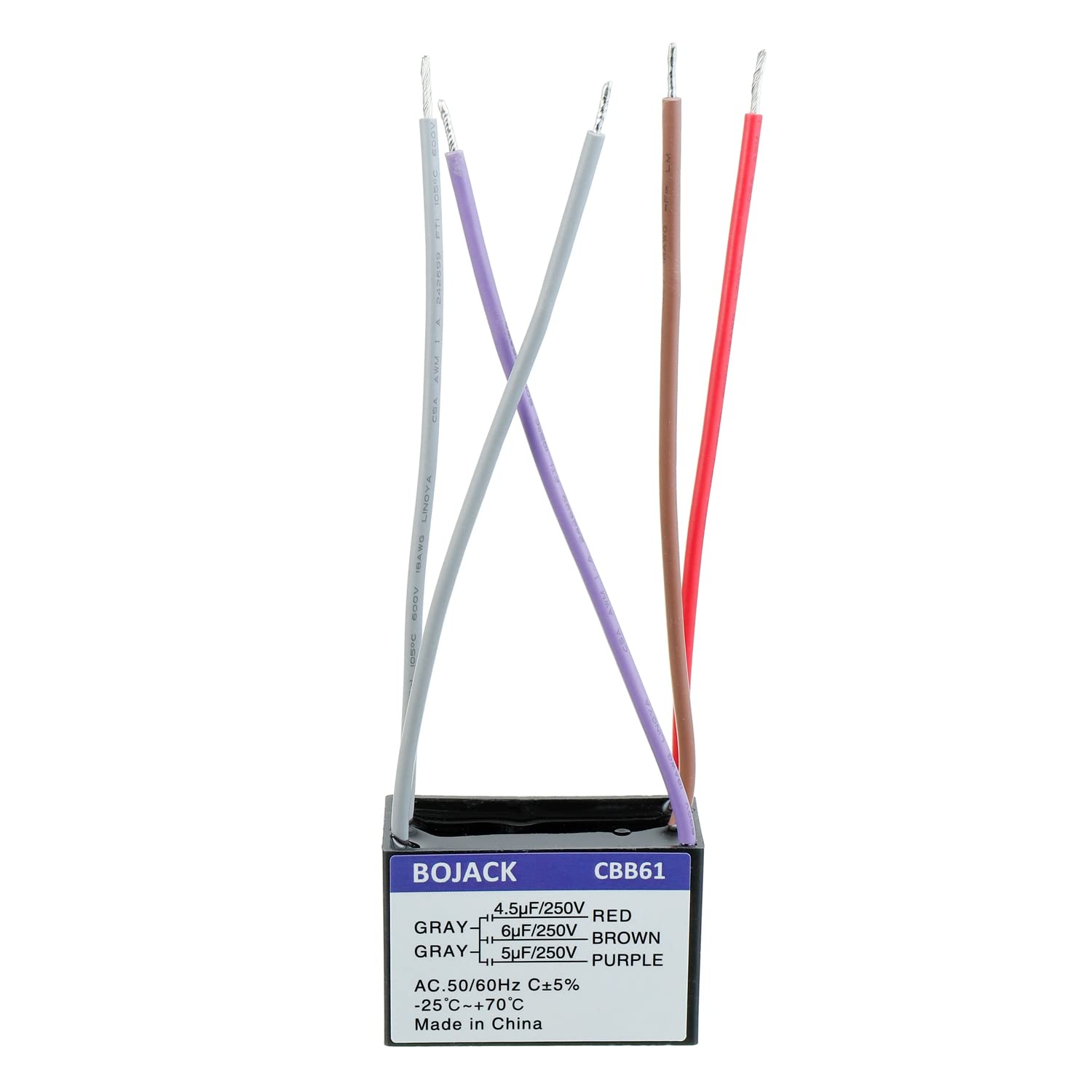 Bojack Cbb61 4.5Uf+6Uf+5Uf 250V Ac Ceiling Fan Starting Capacitor(Pack Of 1 Pcs)