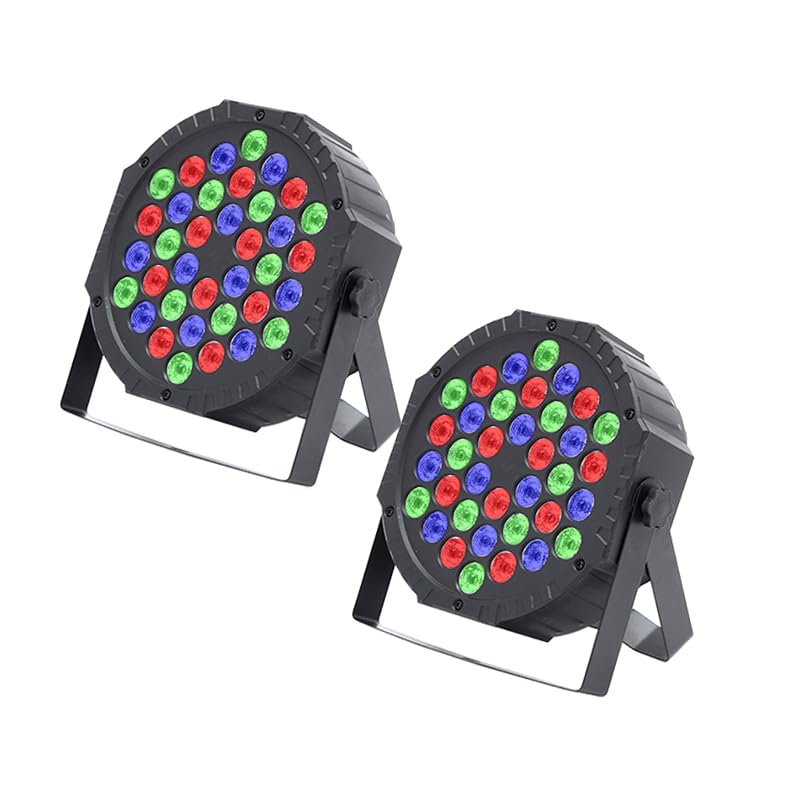 Ouzisg 36W LED Par Light Stage Light Corded RGB 36W with Sound Activated Control DJ Wedding Party(2 Packs)