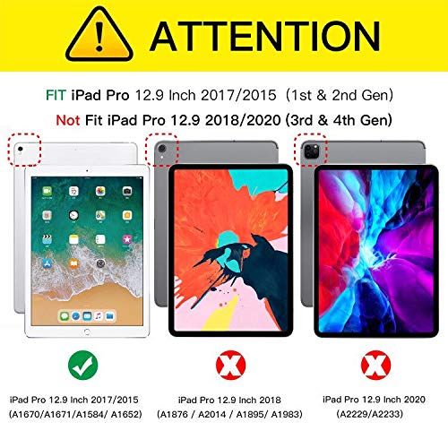 Ztotopcase For Ipad Pro 12.9 Inch Case 2017/2015 (Old Model,1St & 2Nd Generation), Premium Pu Leather Business Folio Cover With Auto Wake/Sleep, Document Card Slot, Multiple Viewing Angles,Brown