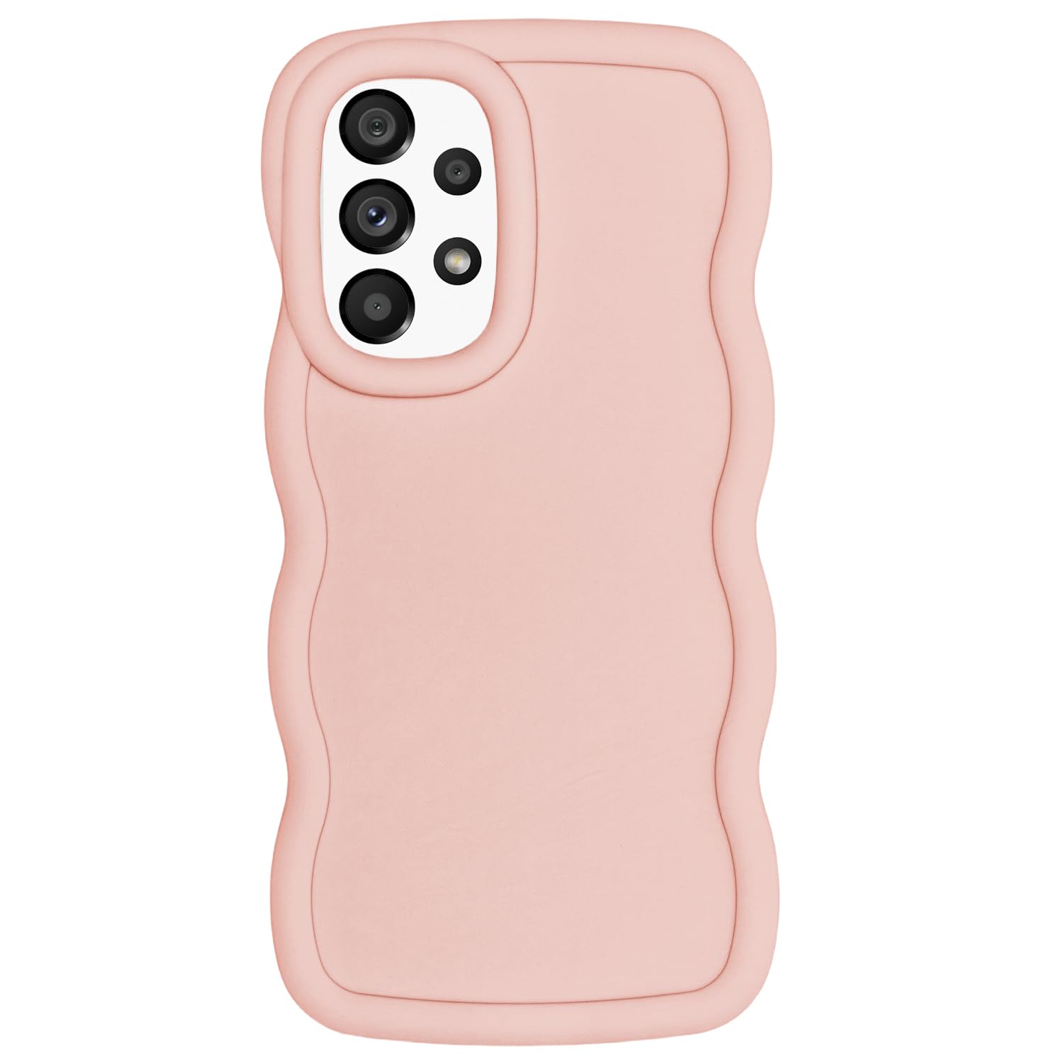WOGROO Slim Fit Case for Samsung Galaxy A23 5G/4G, Wave Frame, Cute Soft TPU Thin Protective Phone Cover for Women, Light Pink