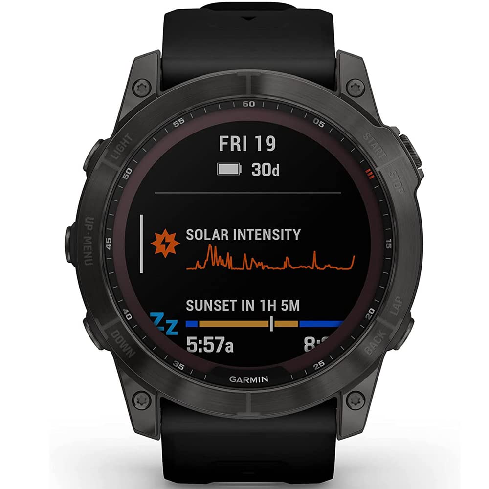 Garmin 010-02541-10 Fenix 7X Sapphire Solar Smartwatch - Carbon Gray Dlc Titanium With Black Band Bundle With Deco Gear Magnetic