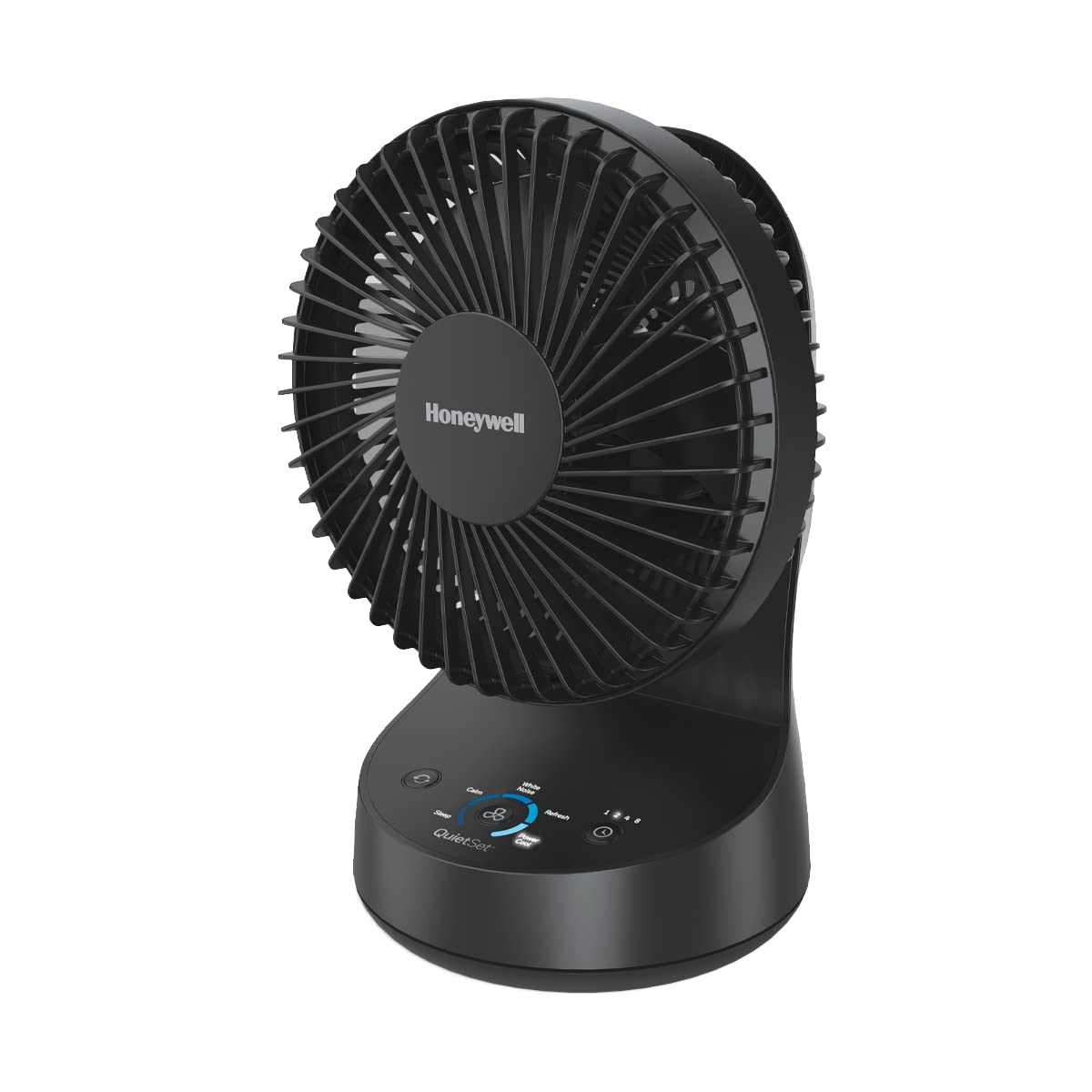 Honeywell QuietSet 5 Oscillating Table Fan, Black - Personal and Small Room Fan with Quiet Operation and 5 Levels of Power and S