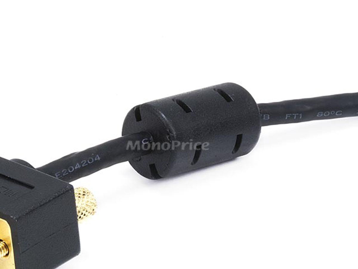 Monoprice Ultra Slim Svga Super Vga Male To Male Monitor Cable   35 Feet With Ferrites | 30/32Awg, Gold Plated Connector