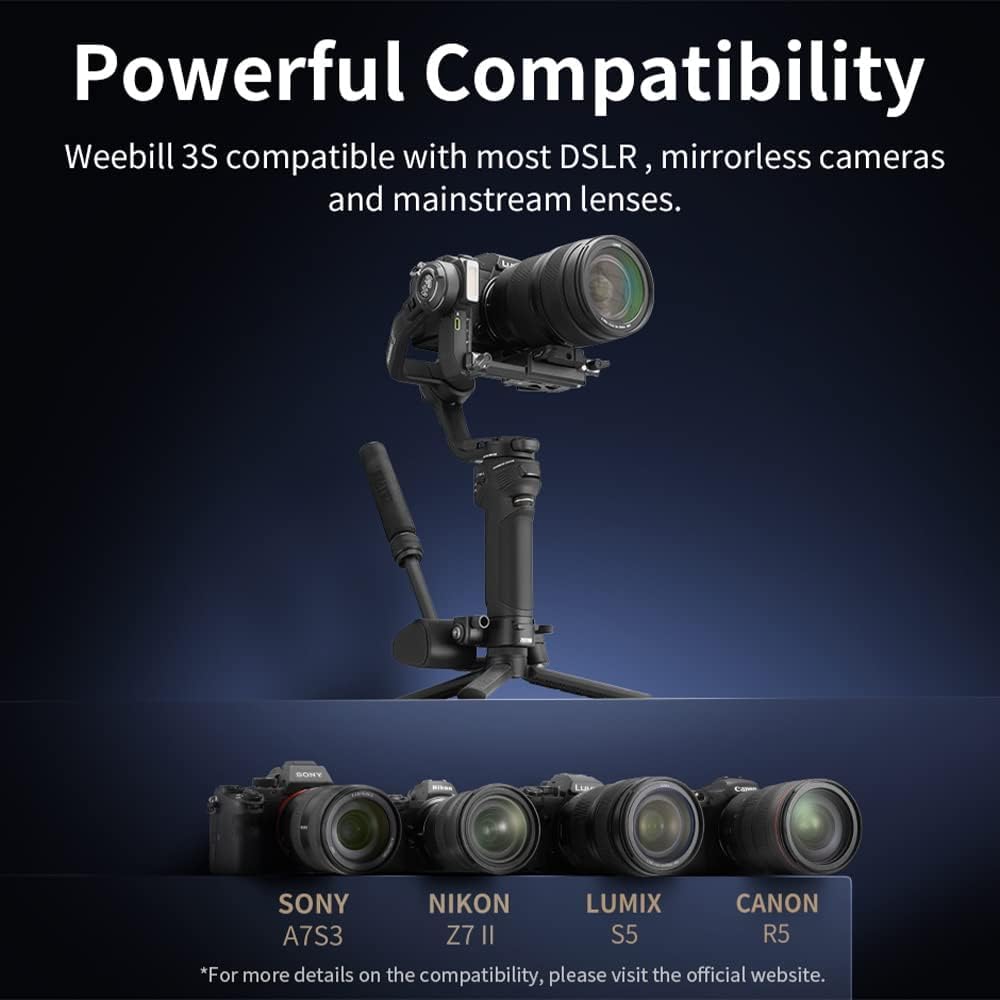 Zhiyun Weebill 3S Gimbal Stabilizer For Dslr And Mirrorless Camera, Professional Video Stabilizer For Sony Canon Nikon Panasonic