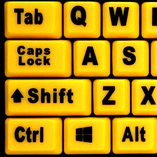 Adesso Akb 132Uy   Easytouch 132 Florescent Yellow Multimedia Desktop Keyboard,Black