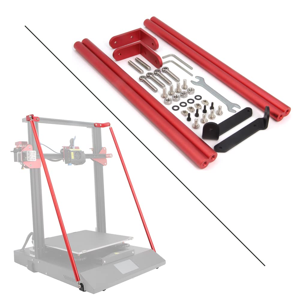 Zeberoxyz Red Supporting Rod Set Only For Cr 10S Pro/Cr 10S Pro V2 3D Printer, Upgrade 3D Printer Supply Parts Only Used For 3D