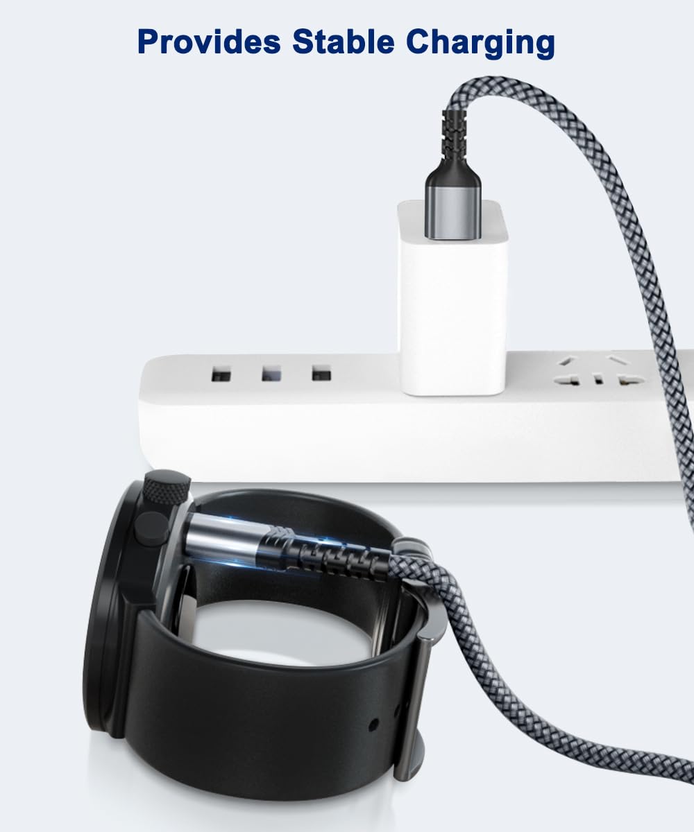 Charger Cable For Garmin Watch 1.2M 2 Pack,Nylon Charging Power Cord Lead For Fenix 8 7 7S 7X 5 5S 5X 6S 6X,Forerunner 745 935 945 245 Music,Instinct,Approach S10 S40 S60 S12 S42,Vivoactive 4 4S