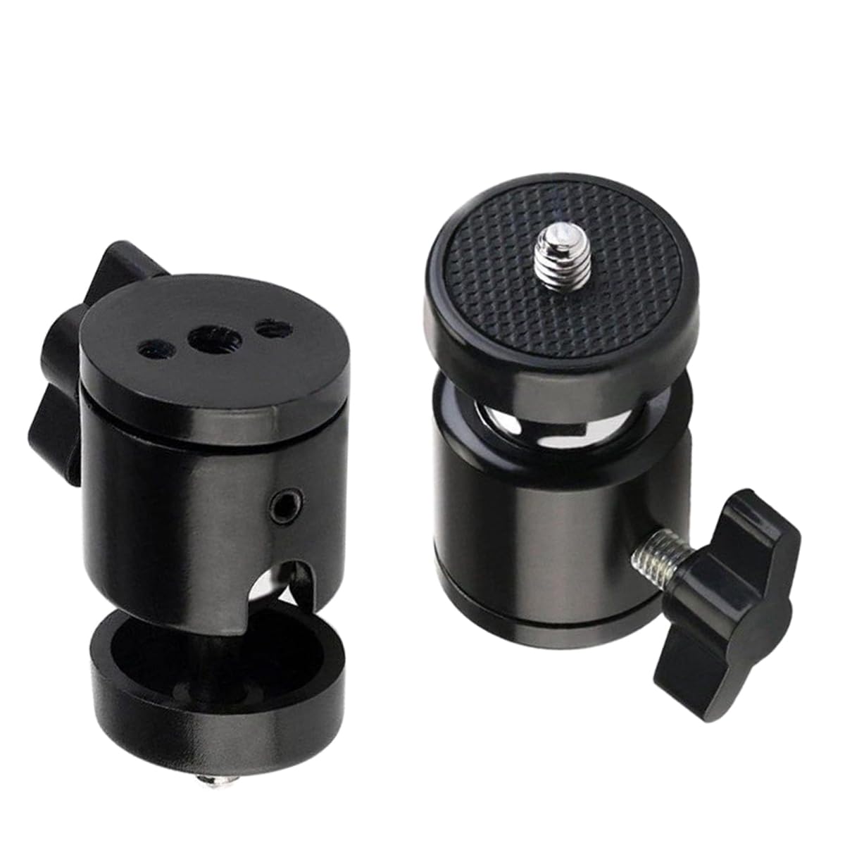 2 Pcs 360 Rotating Swivel Mini Ball Head Ballhead With 1/4 Screw, Mount Bracket Holder Tripod, Aluminium Alloy 2.5Oz Light Weigh