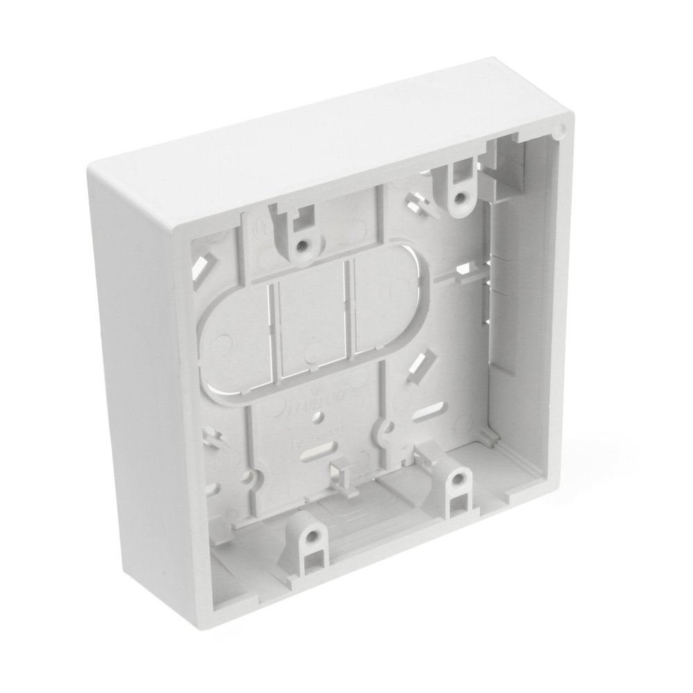 Leviton 42777 2Wb Surface Mount Backbox, Dual Gang, White, 1.45 Inches