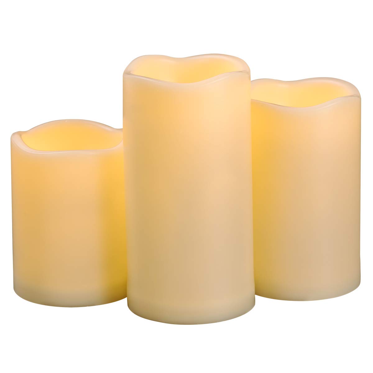 3Pcs 4'' 5'' 6'' Waterproof Led Flameless Timer Candles, 1000 Hours Long Battery Life/Flickering Battery Operated Electric Outdo