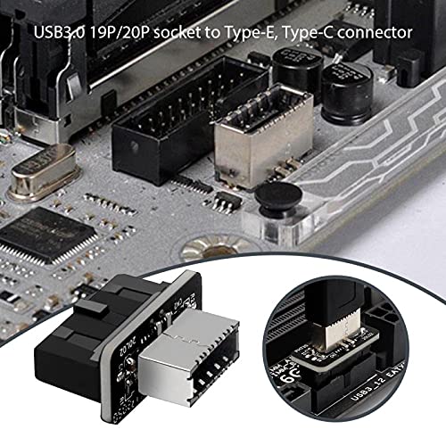 Thecoolcube Motherboard Usb Header 20 Pin/19 Pin To Usb 3.1 Type E A Key Adapter For Usb 3.0 Type C Front Panel Socket (1Pc)