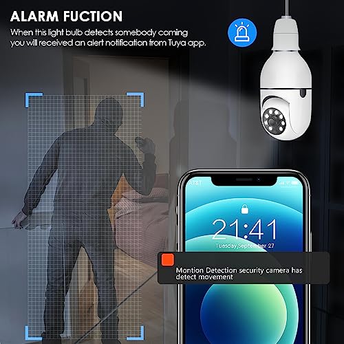 Eversecu 4Pack Hd 1080P Wireless Light Bulb Security Camera, Work With 2.4Ghz&5Ghz Wifi, Motion Auto Tracking, 2 Way Audio, Spot