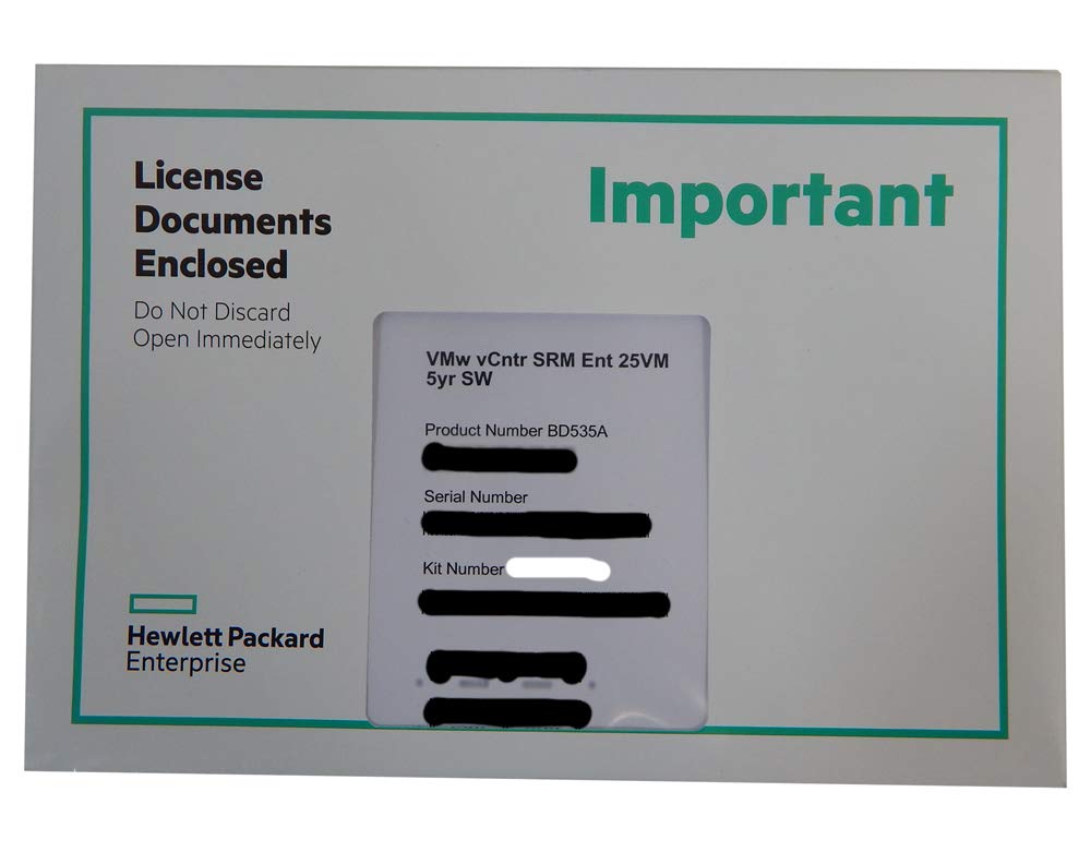 Hewlett Packard Vmw Vcntr Srm Ent 25Vm 5Yr Sw