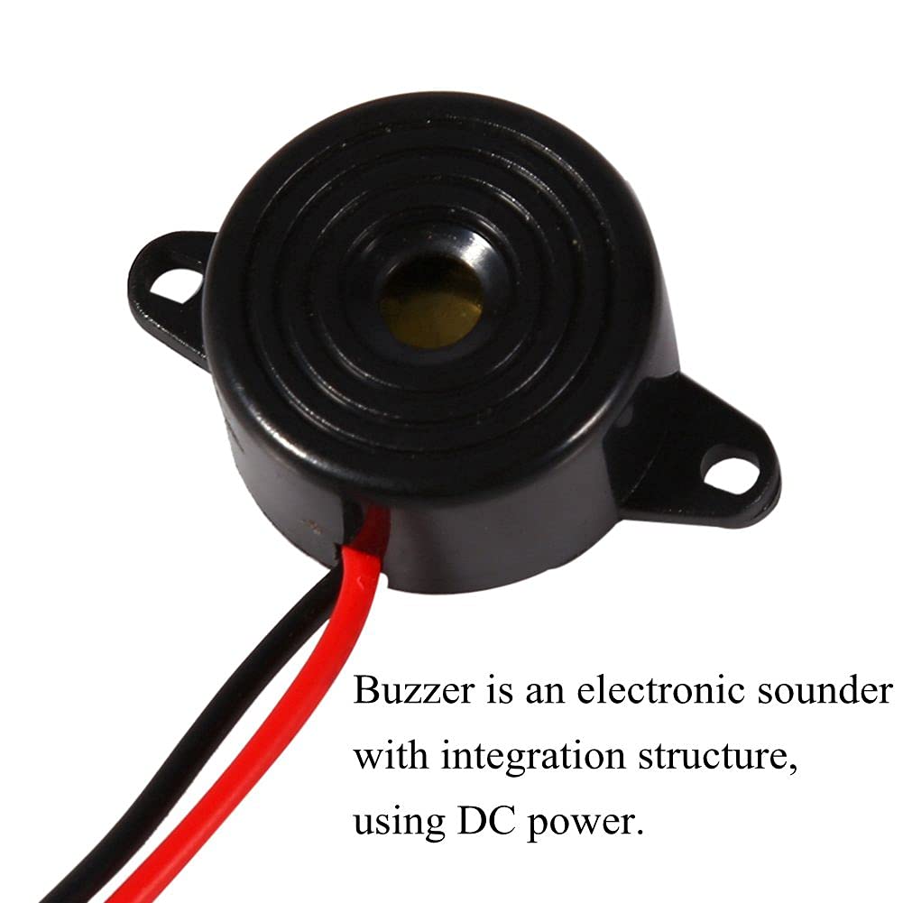 Dc 3-24V Buzzer, 12V Piezo Electronic Alarm Buzzer Continuous Sound Beep, Cable Length 100Mm