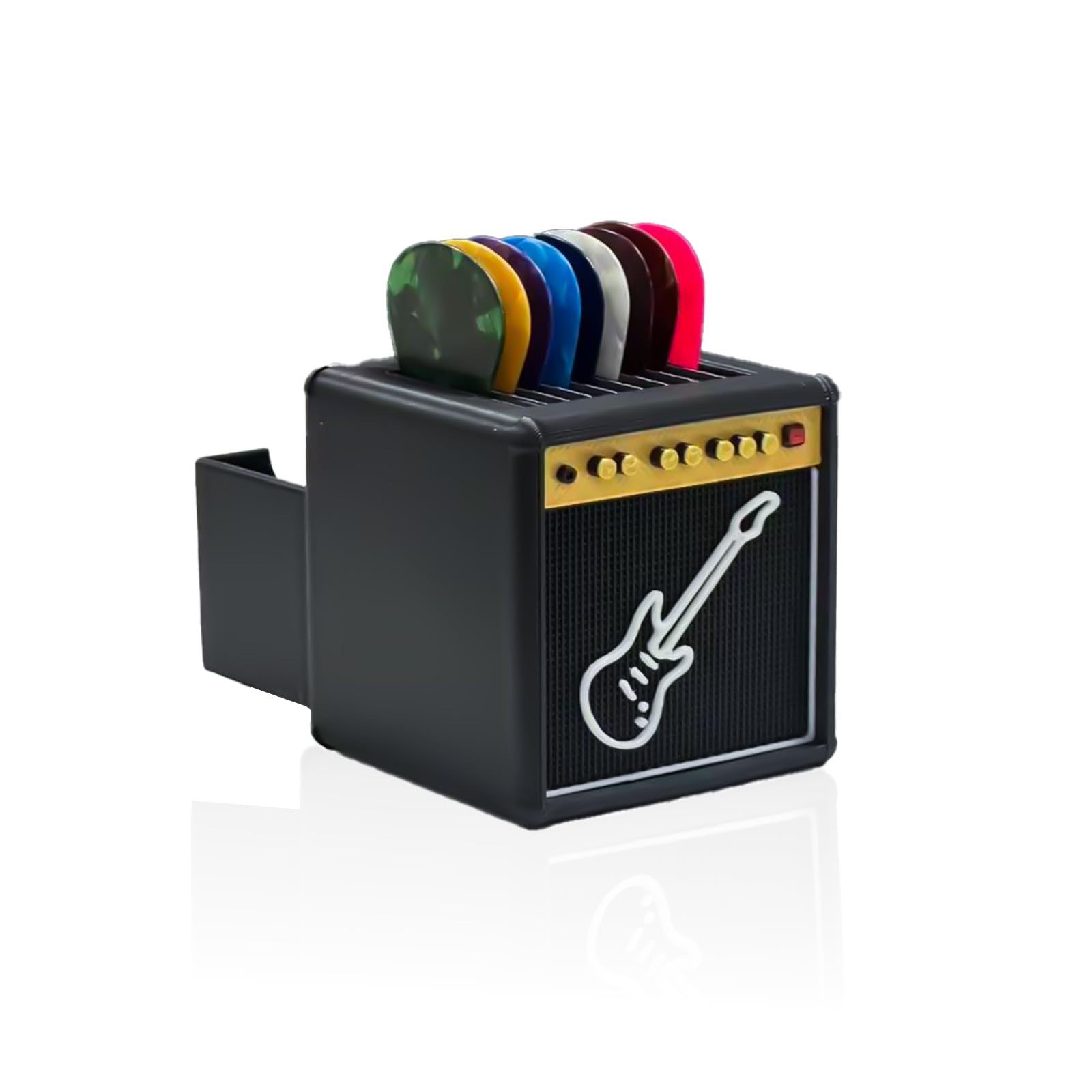 POIET Guitar Pick Holder,Electric Guitar Amp-Styled Pick Holder for Pick Storage and Display,Gift for Guitar Players Guitarists