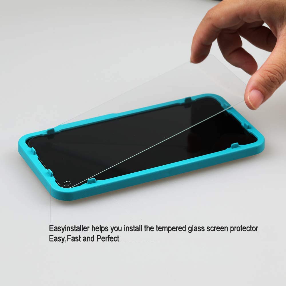 Ibywind Screen Protector For Oneplus 8T,With 2Pcs Tempered Glass,1Pc Camera Lens Protector,1Pc Backing Carbon Fiber Film [Finger