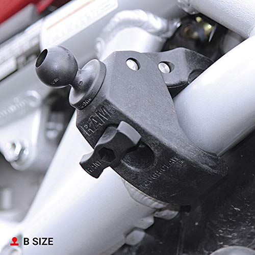 Ram Mounts Rap B 404U Tough Claw Medium Clamp Base With B Size 1'' Ball For Rails 1'' To 1.6'' In Diameter
