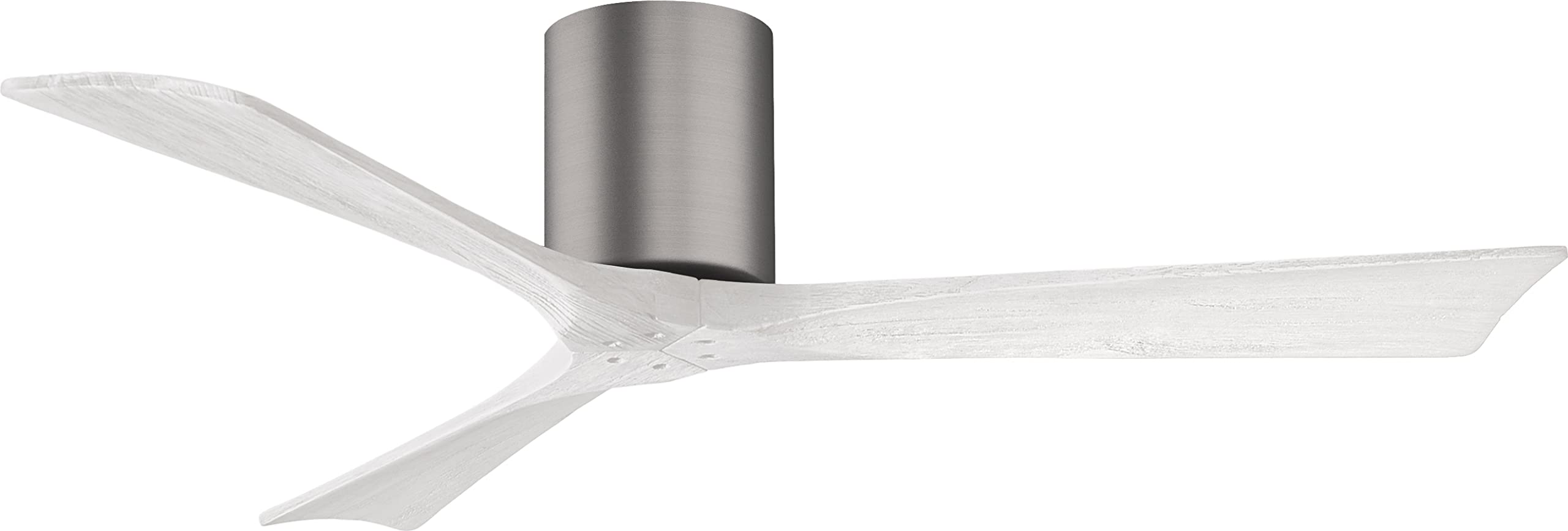 Matthews IR3H-BP-MWH-52 Irene 52 Indoor/Outdoor Damp Flush Mount/Hugger Ceiling Fan with Remote and Wall Control, Silent DC Moto