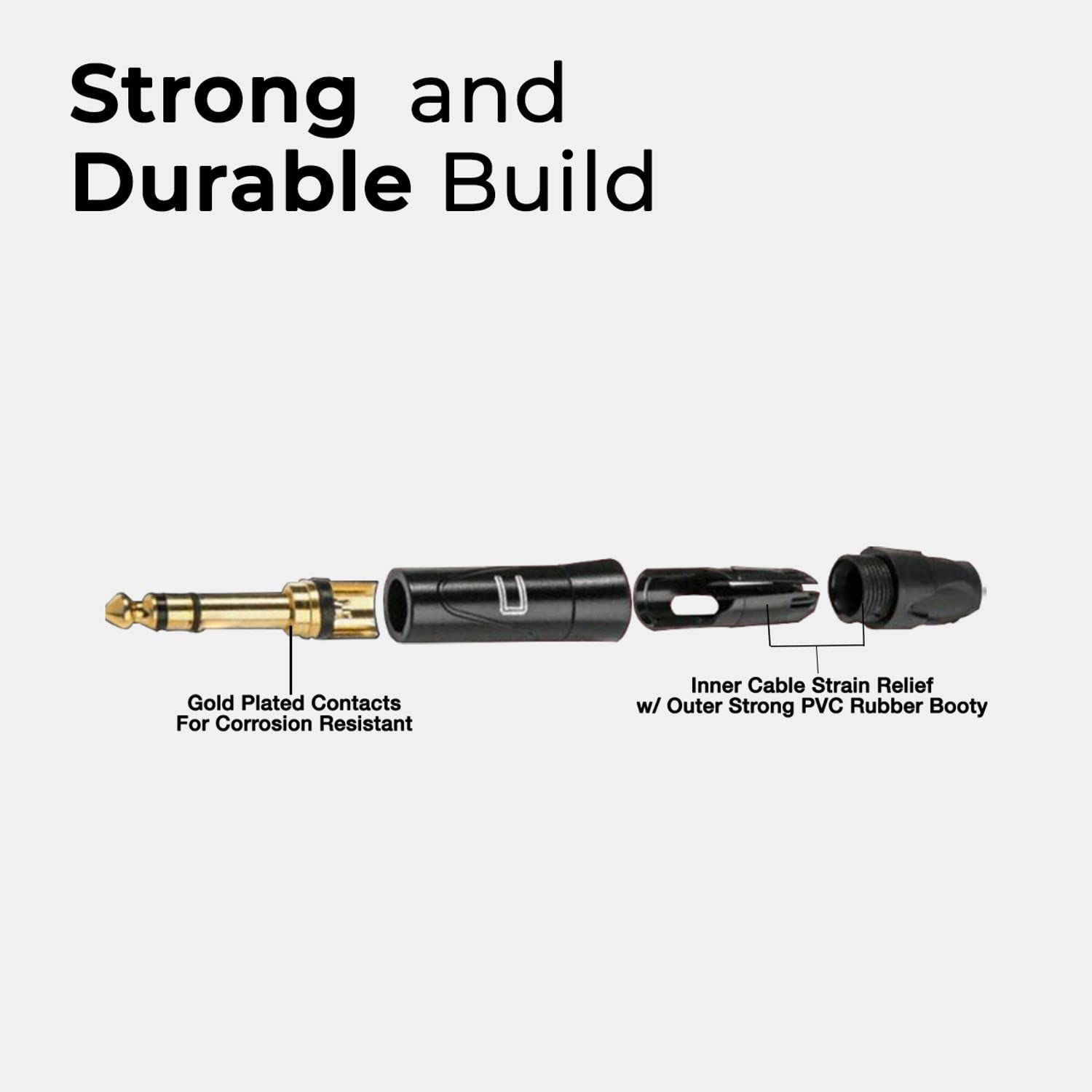 Coluber Cable 1/4 Trs Male To 1/4'' Trs Male   50 Feet   White   1/4 (6.35Mm) Stereo Balanced Male To Male Connector For Powered