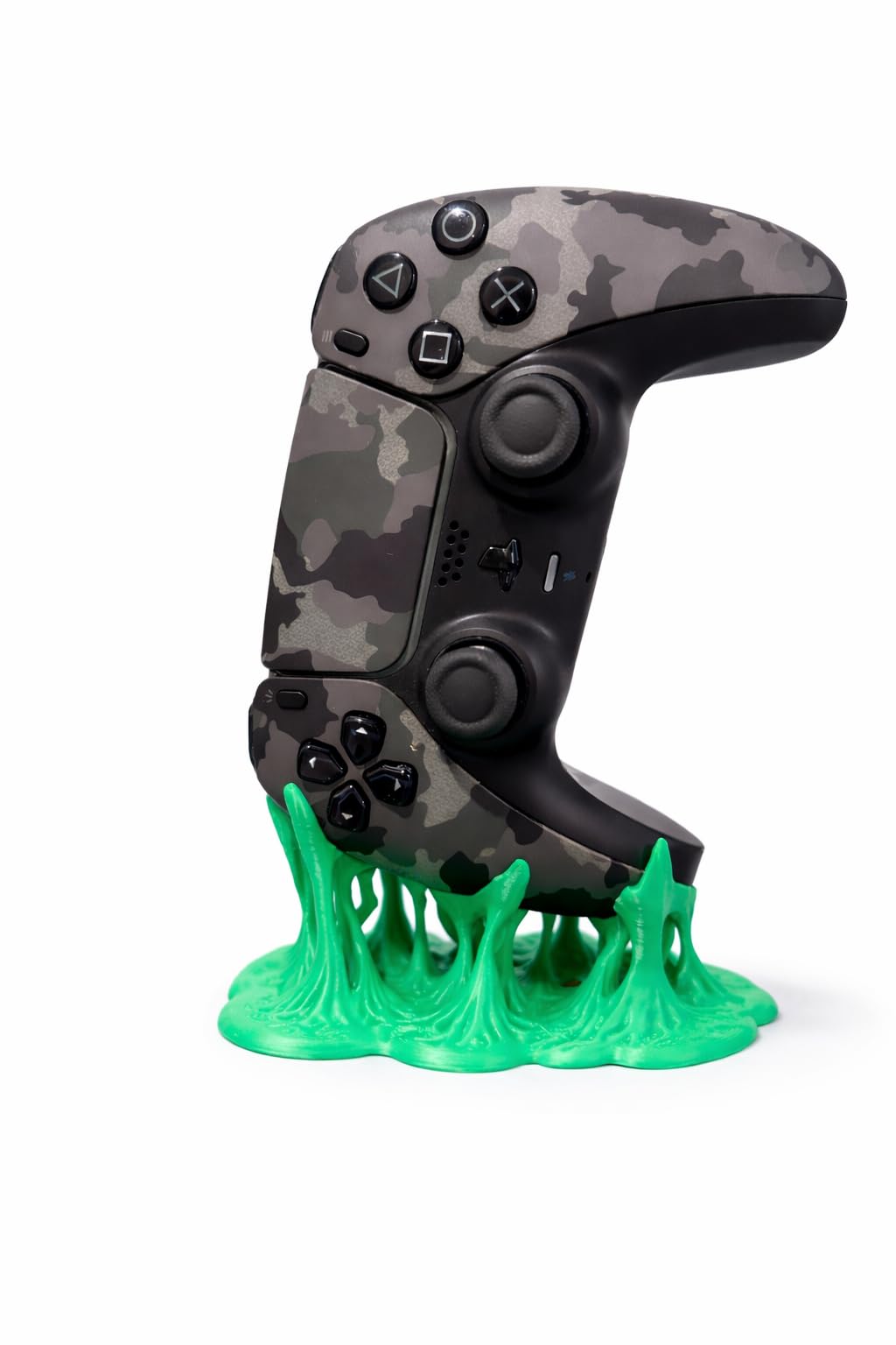 NoldPrints Controller Stand Compatible with PS5 - Bubble Gum Design Gaming Holder, 3D Printed Display Stand (Green)