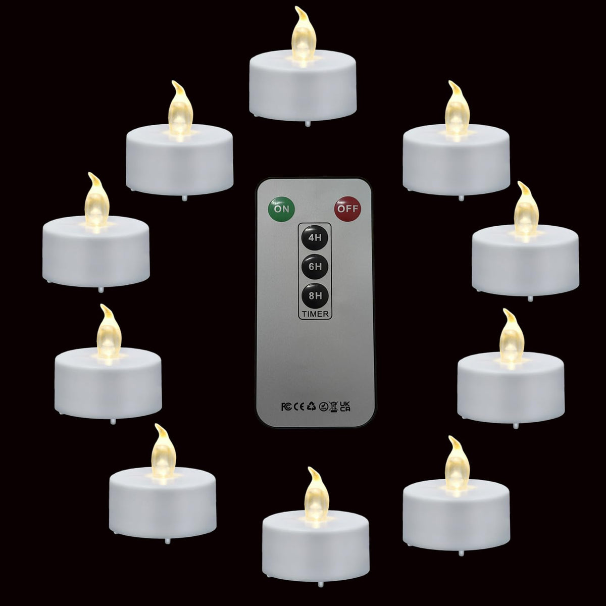 Led Tea Lights With Remote Control: Flameless Candles Lamp Realistic And Bright Flickering Holiday Gift Long Lasting 400Hours Fo