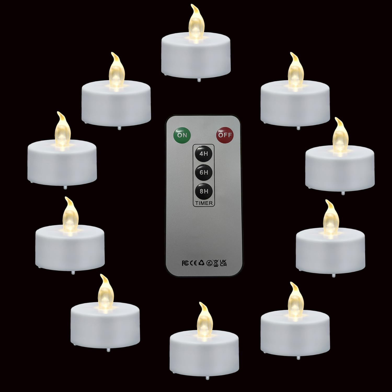 Led Tea Lights With Remote Control: Flameless Candles Lamp Realistic And Bright Flickering Holiday Gift Long Lasting 300Hours Fo