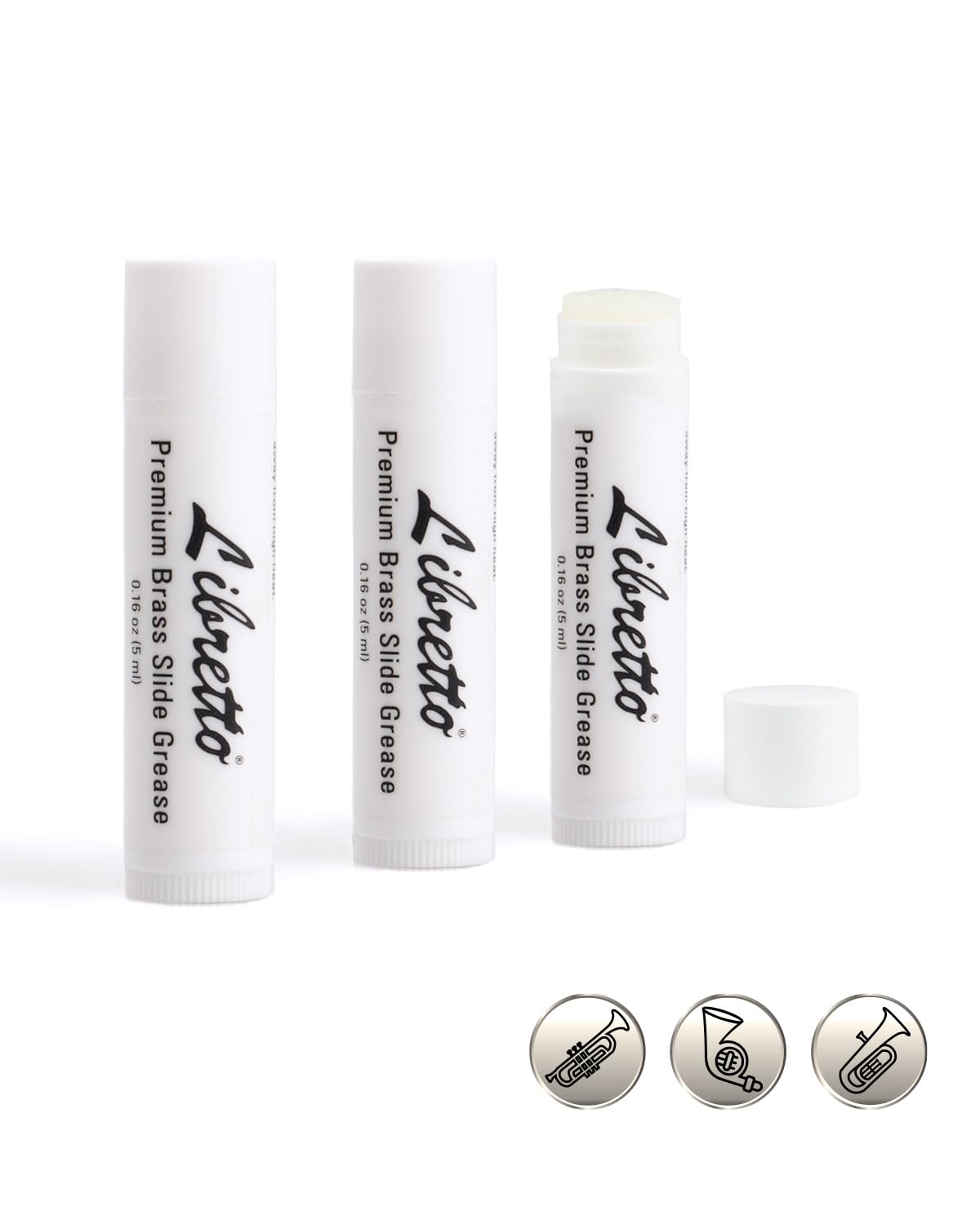 Libretto Tuning Slide Grease, Set Of 3, Odorless, Smooth, Pure, Materials From Japan, Special Blended Formula, For Trumpet, Fren