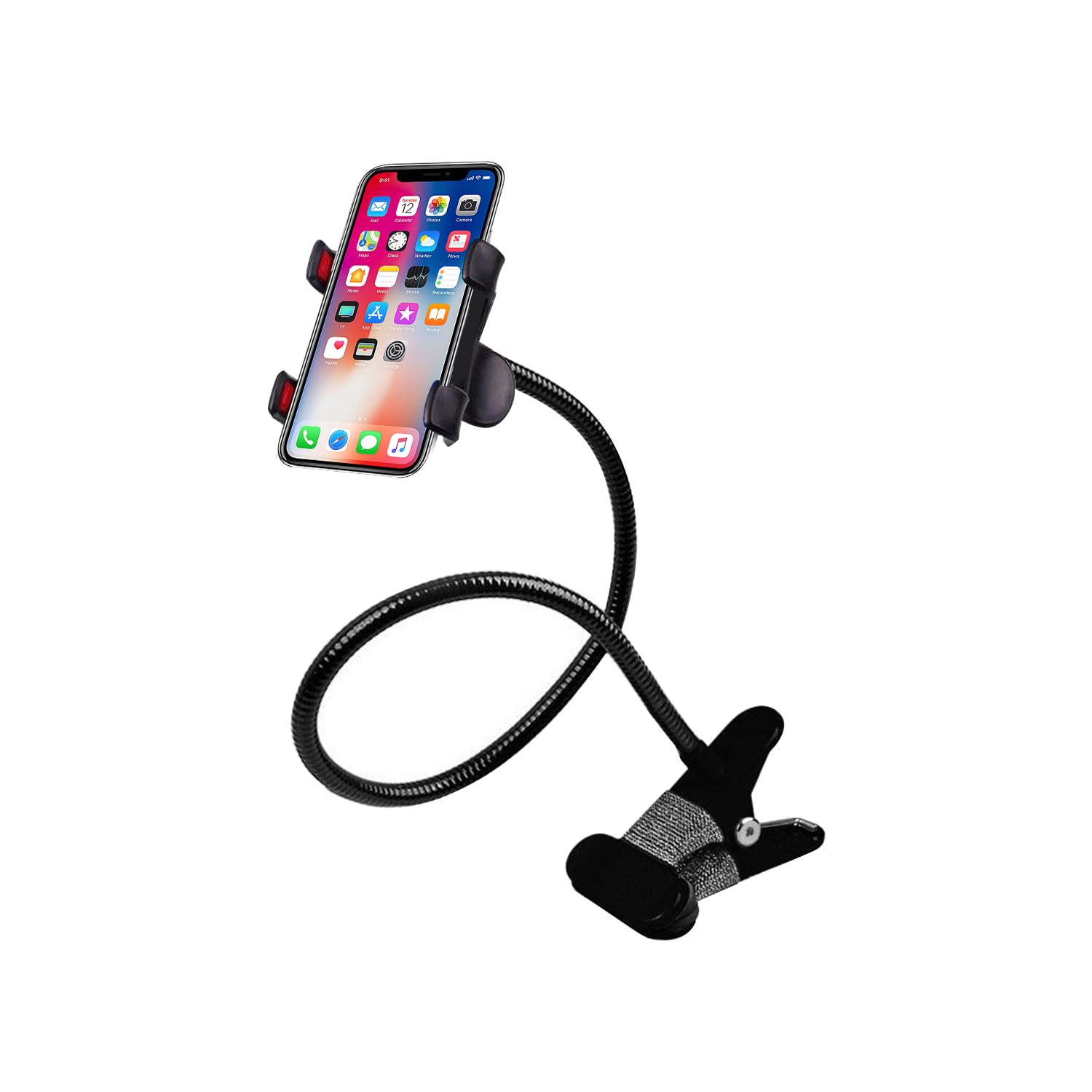 Hosann Century Gooseneck Lazy Cell Phone Holder, Universal Desktop Iron Metal Mobile Phone Holder With Adjustable Gooseneck Arm,