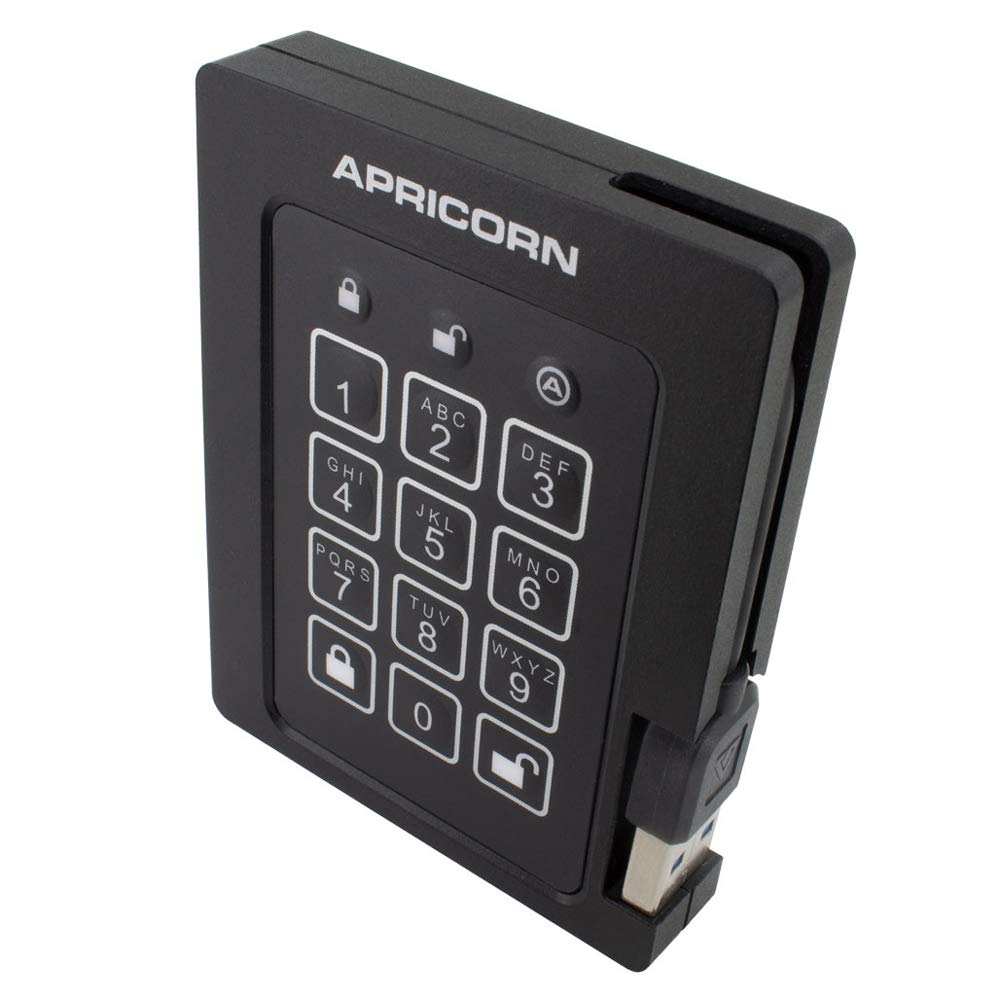 Apricorn Aegis Padlock 480 Gb Ssd 256 Bit, Fips 140 2 Level 2 Validated Ruggedized Usb 3.0 Encrypted External Portable Drive