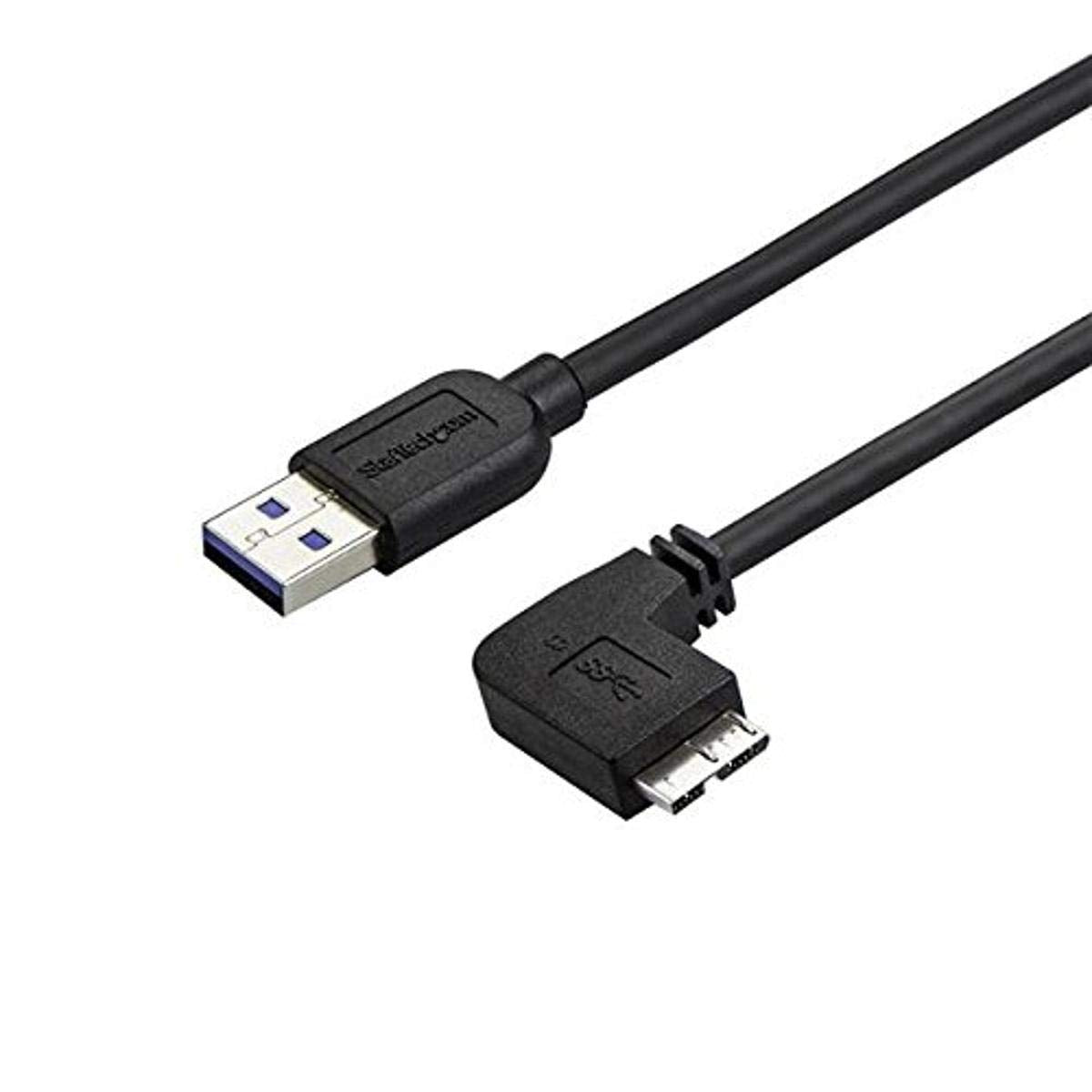 StarTech.com 2m 6 ft Slim Micro USB 3.0 Cable M/M - Right-Angle Micro-USB - USB 3.0 A to Micro B - Angled Micro USB - USB 3.1 Ge