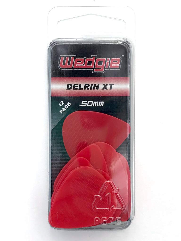 Wedgie Delrin Pick 12 Pack .50Mm (Red) (Textured)