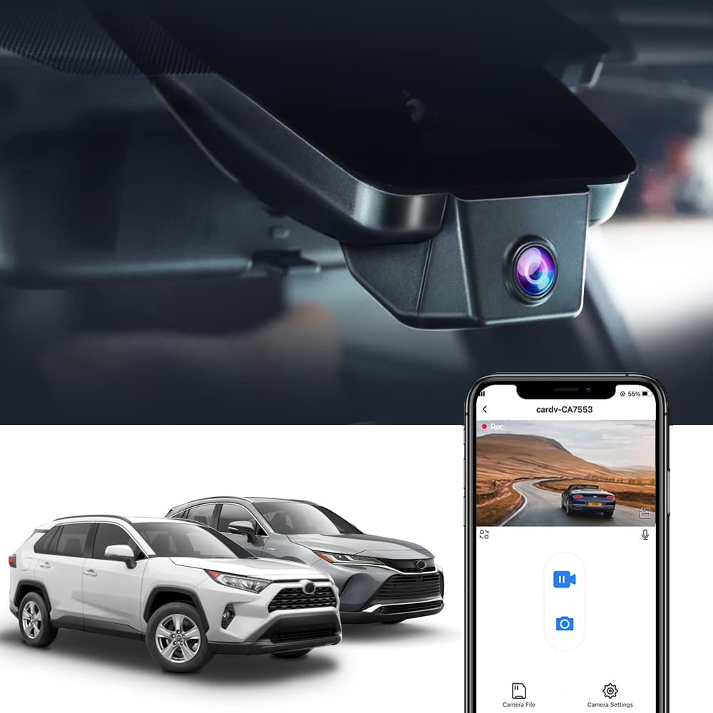 Fitcamx 4K Dash Cam Suitable For Toyota Rav4 2019 2021 Le Limited Premium Xle Trd Hybrid & Rav4 Prime 2021 2024 (Model A/No Vent