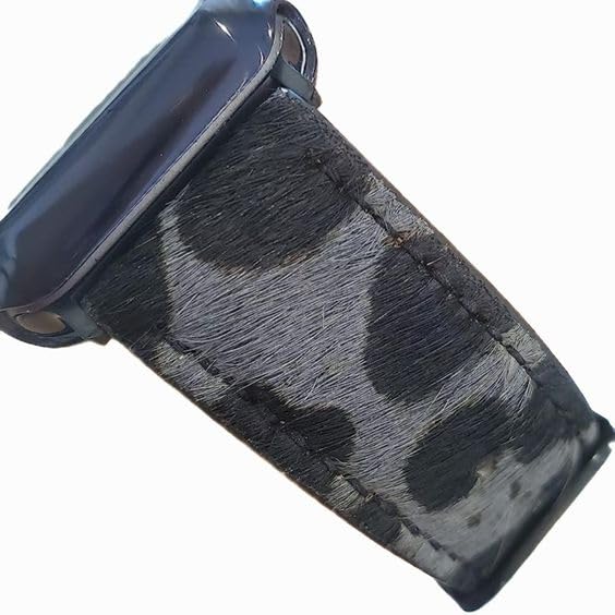 Dsaaplus Furry Cow Leather Band For Apple Watch Band 38Mm 40Mm 41Mm 42Mm 44Mm 45Mm 49Mm, Ultra2 1 Replacement Iwatch Strap~(Furr