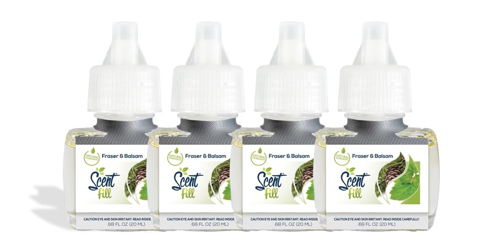 Scent Fill Fraser Fir & Fresh Balsam Pine Plug In Air Freshener, 4 Scented Oil Refills