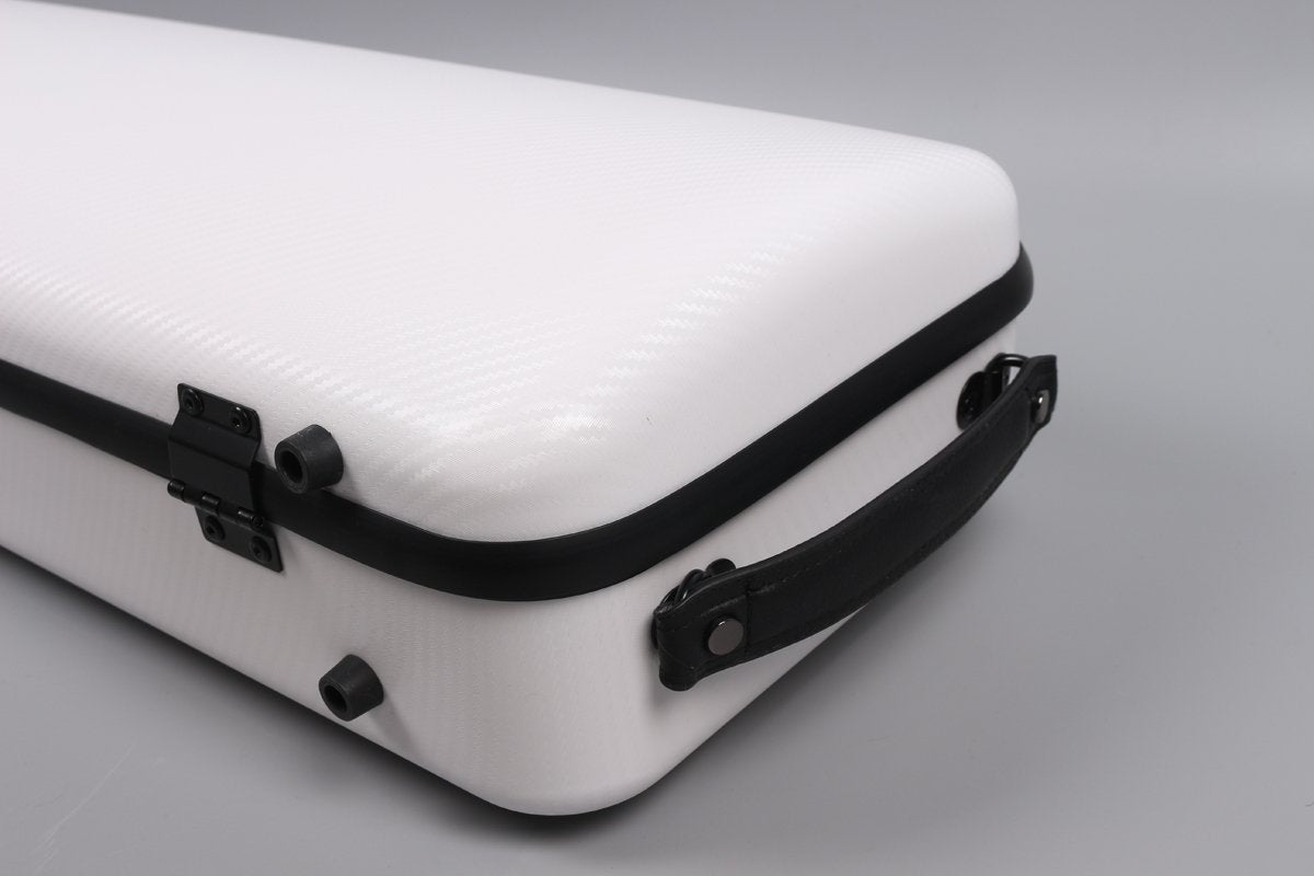 4/4 New Violin Case Carbon Fiber Fiberglass Oblong Case Strong Light Full Size Sheet Bag (White)