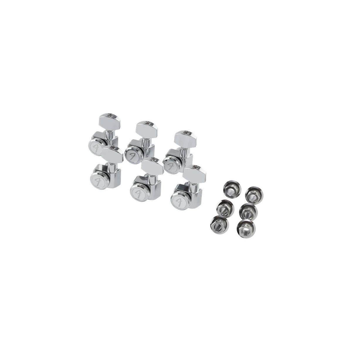 Fender Deluxe Locking Staggered Guitar Tuners, Left Handed Chrome