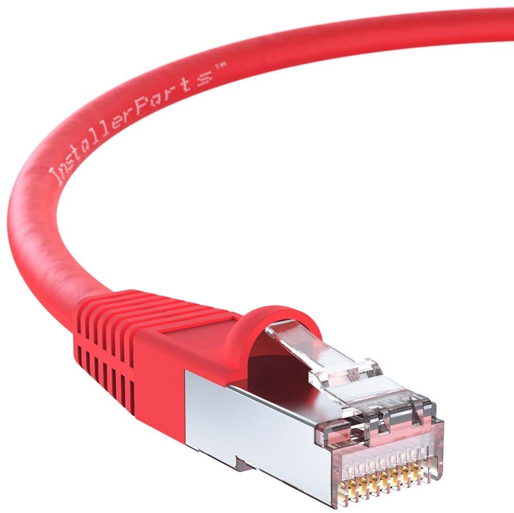 Installerparts (5 Pack Ethernet Cable Cat6 Cable Shielded (Sstp/Sftp) Booted 1 Ft   Red   Professional Series   10Gigabit/Sec Ne