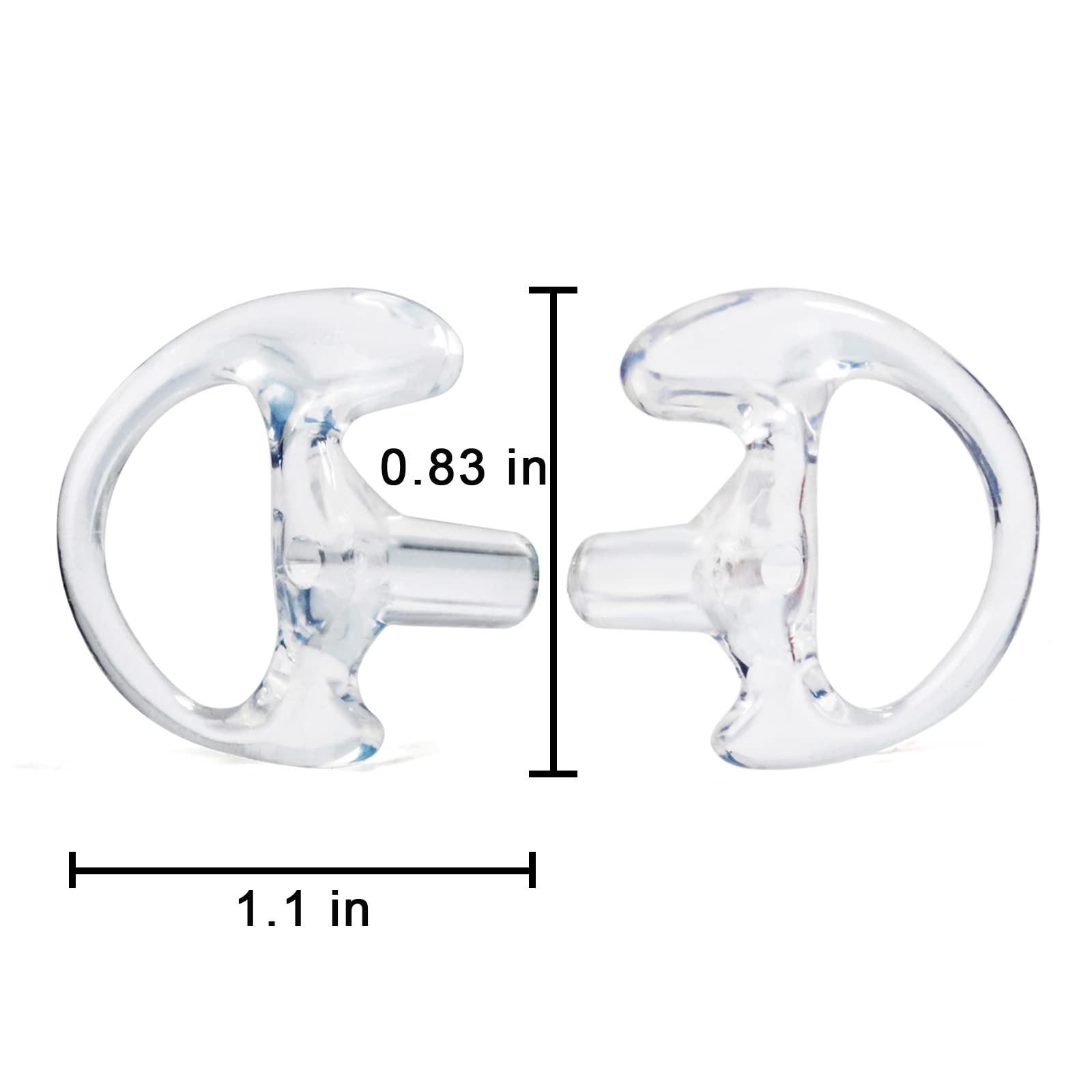 Twayrdio Large Size Earmold Earbud Ear Mold For Surveillance Earpiece Walkie Talkie Two Way Radio Headset Acoustic Coil Tube Aud