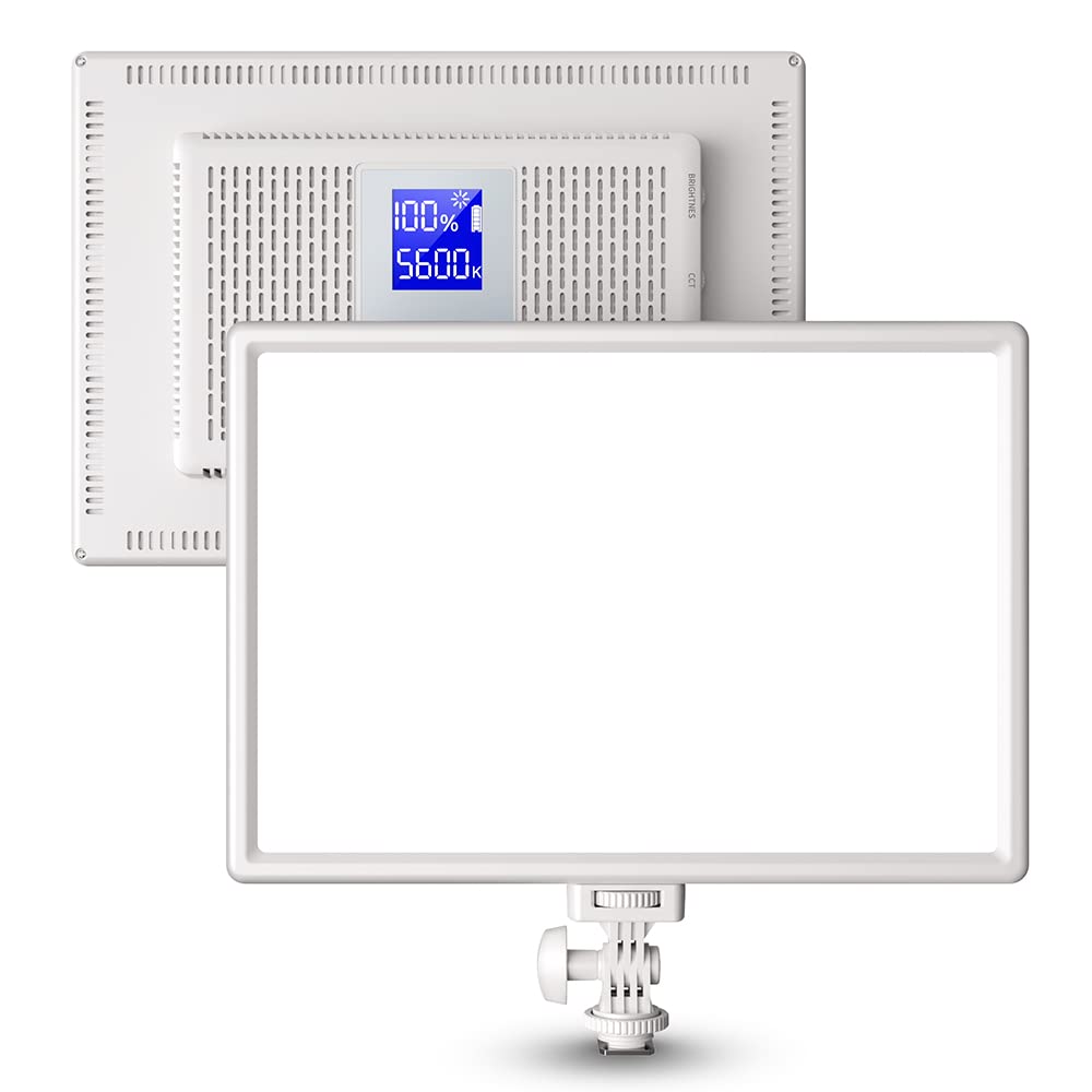 Raleno Led Video Light, Built In 4000Mah*2 Battery 3200 5600K Cri95+ 0 100% Brightness Adjustment On Camera Light, For Vlog Ligh