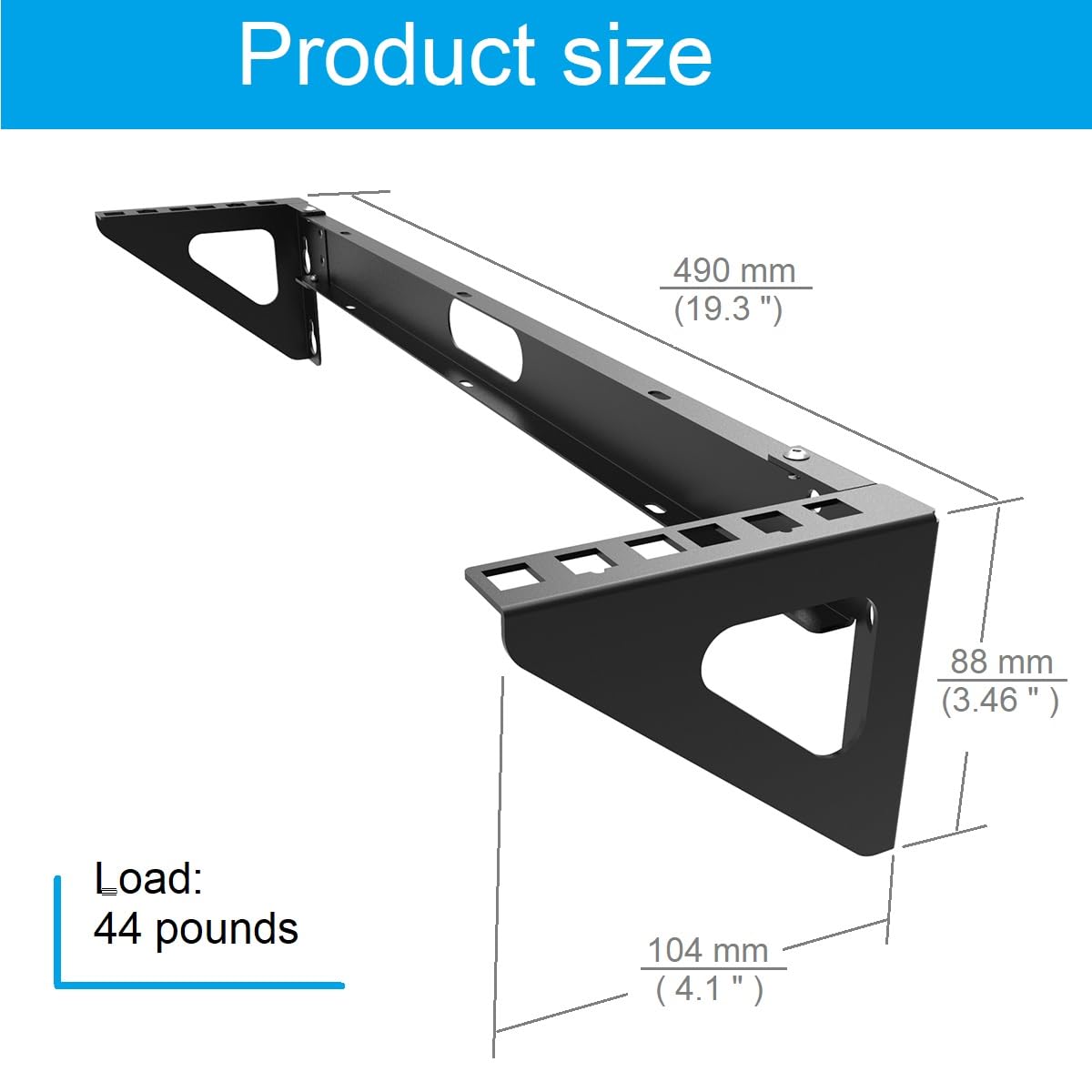 Qiaoyoubang 2U Vertical Wall Mount Rack   Steel Vertical Patch Panel Mounting Bracket For 19 Inch Networking Equipment