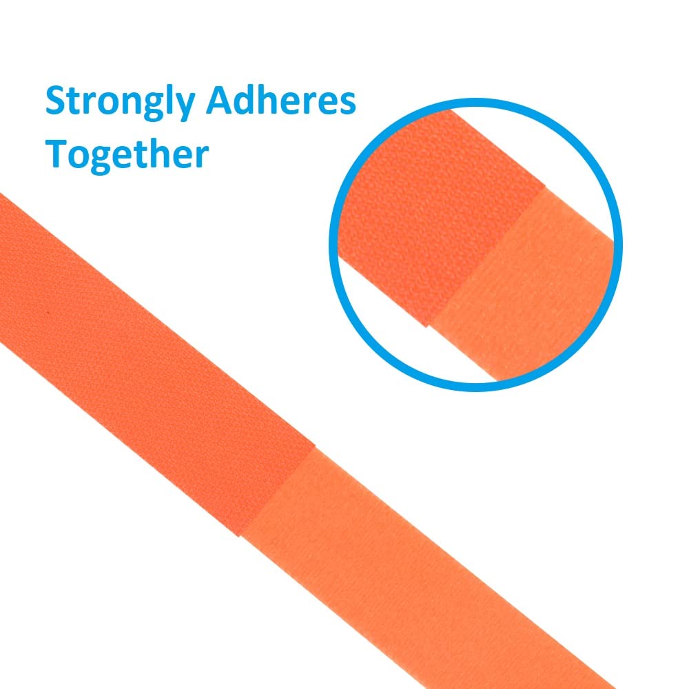 DIGITMON Hook and Loop Fastening Strap Tape 50Ft 0.8 Inch Orange
