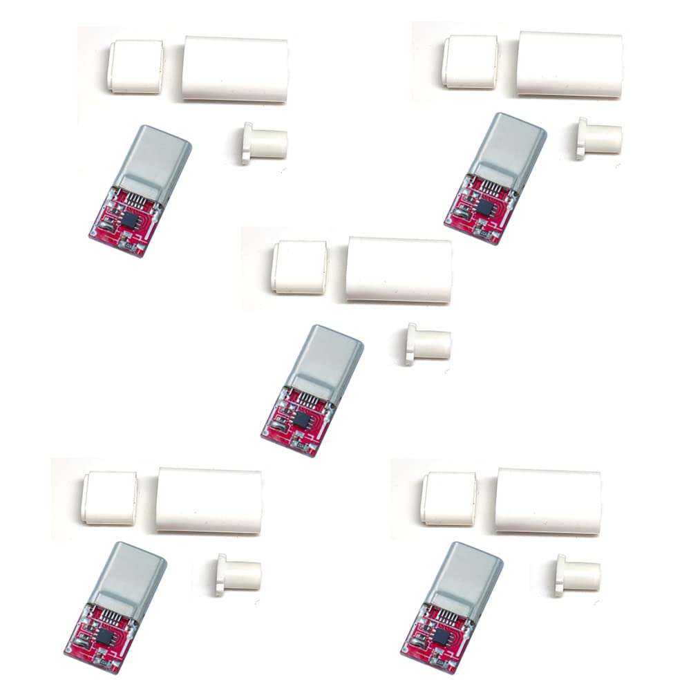 5Pcs Usb C Pd Qc 5V 9V 12V 15V 20V Dc Fixed Voltage Power Trigger Module 5A Type C Male Input (Default 9V)