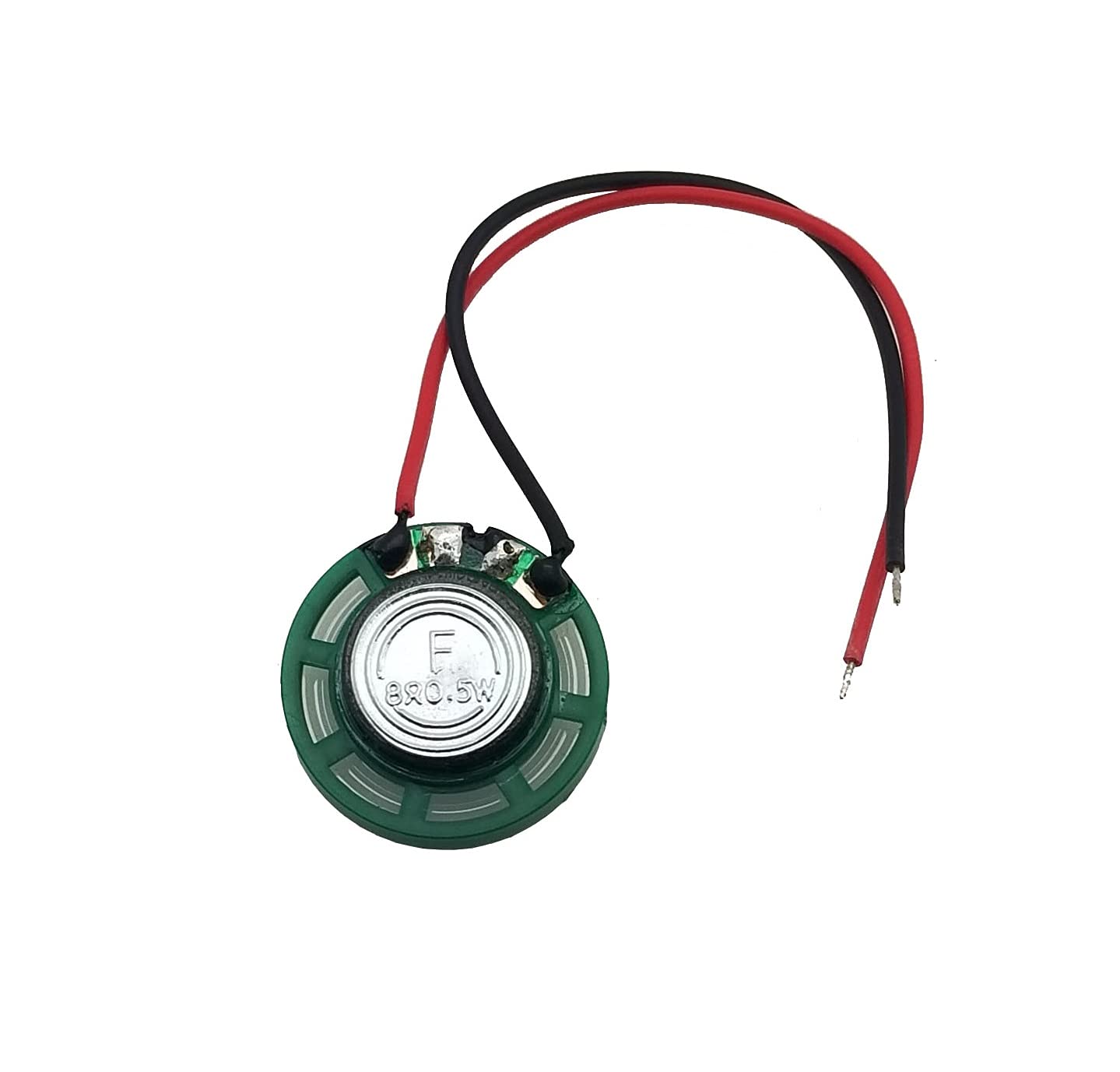 1In Speaker 26Mm 8 Ohm 1/4 Watt (0.25W) Nominal / 1/2 Watt (0.5 W) Maximum Power Output   Green Plastic Shell With 4 In (104 Mm) Wires