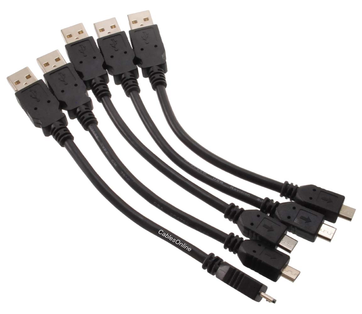 Cablesonline 5 Pack 6 Inch Usb 2.0 A Type Male To Micro B Male Charge & Sync Cable, Usb 1500 5
